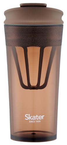 スケーター(Skater) シェイカー付 タンブラー 420ml フラップ付 メモリ付 アンバーブラウン PTBFS4-A 送料無料