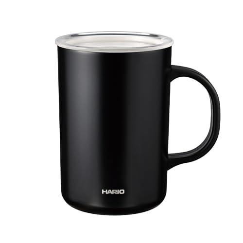 乐天商城 - HARIO(ハリオ) セラミックコーティング 真空二重保温マグ ブラック 470ml フタ付き CMG-470-B 送料無料