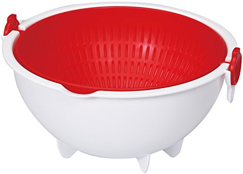 乐天商城 - 小久保工業所 水切りざる レッド 約219×215×116mm スピンホイールコランダー スモール KK-306 送料無料