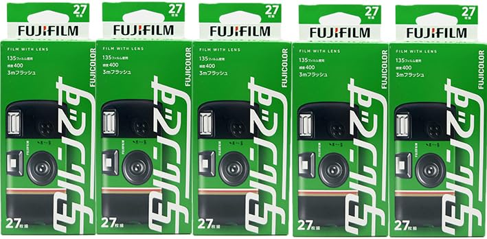 「5個」 フジカラーレンズ付フィルム 写ルンです スタンダードタイプ シンプルエース 27枚撮り 初期モデルデザイン LF S-ACE 送料無料