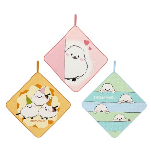 丸眞 ループタオル 3枚組 しまえながの しままる しままる シマエナガ 小鳥 鳥 とり bird 白 保育園 幼稚園 入園 入学 園児 送料無料