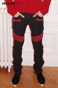 定価182,600円【正規代理店商品】BALMAIN バルマン AW コットン バイカー パンツ 52.T571.D128-218(RED) 15.16