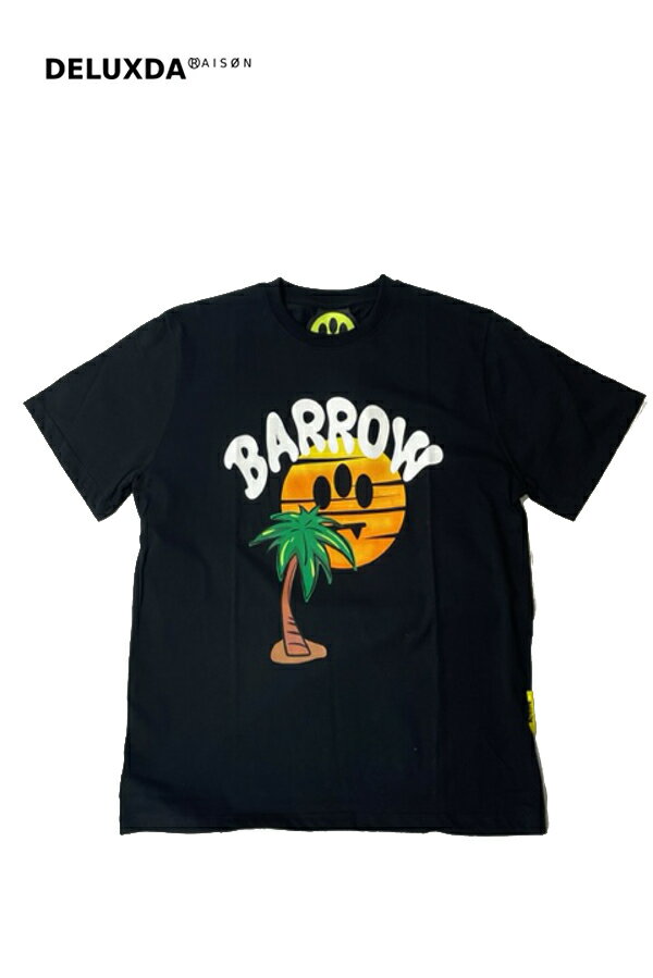 Rakuten - 【定価税込18,700円】【BARROW バロー】033938 JERSEY T-SHIRT SUNSET PALMTREE オーバーサイズサンセットパームツリービッグプリントロゴTシャツ カラフル ユニセックス UNISEX 男女兼用 ストリート イタリア製