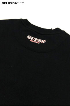【GUESS×DISNEY】MICKEY&FRIENDS ゲス× ディズニー (ミッキー&フレンズ)【 Exclusive Item】Crew-Neck Sweat クルーネックスウェット ワッペン ML1K7785DE BLACK ブラック