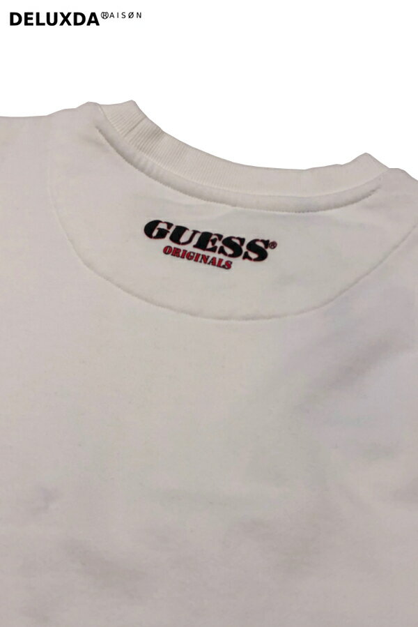 【GUESS×DISNEY】MICKEY&FRIENDS ゲス× ディズニー (ミッキー&フレンズ)【 Exclusive Item】Crew-Neck Sweat クルーネックスウェット ワッペン ML1K7785DE WHITE ホワイト