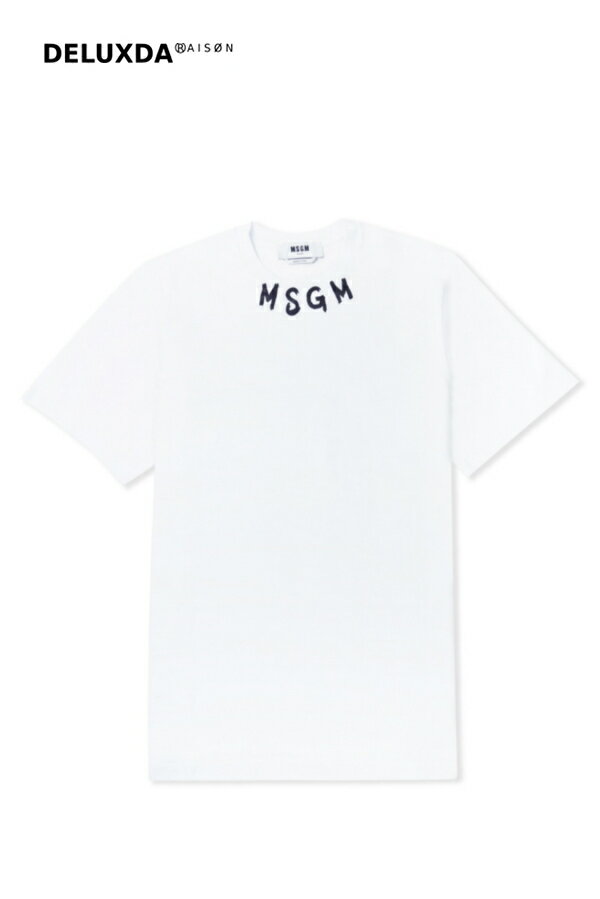 Rakuten - 【正規代理店商品】【MSGM / エムエスジーエム】237002-35 ブラッシュストロークロゴTシャツ 筆記体ロゴ 定番商品