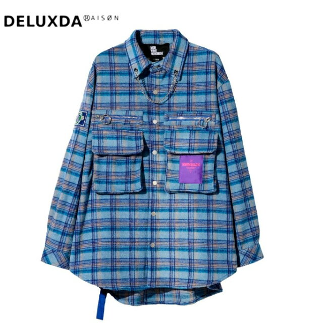 【MWM / エムダブリューエム】【MOD WAVE MOVEMENT / モッドウェイブムーブメント】フランネルチェックシャツジャケット CHECKERED SHIRT WITH CHAIN UNISEX ユニセックス 日本初上陸ブランド