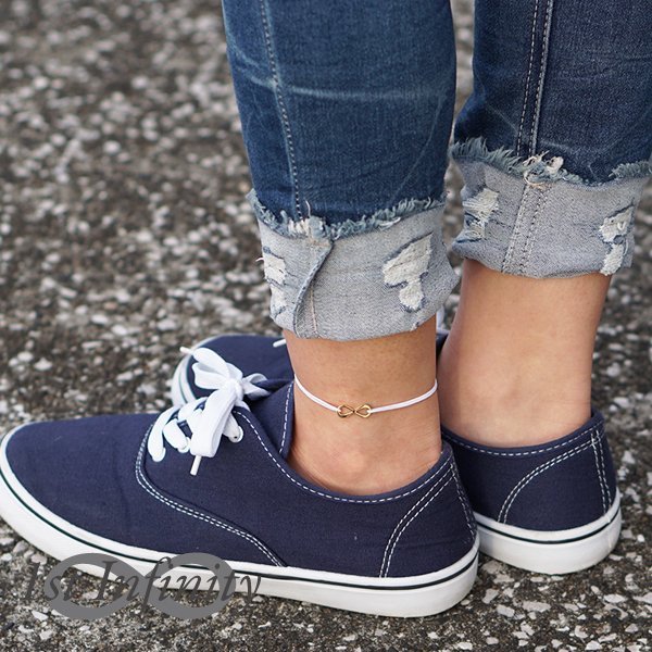 つけっぱなしok インフィニティ シンプル コード アンクレット イニシャル ナンバー カップル 記念日 メンズ レディース 単品販売 1st Infinity