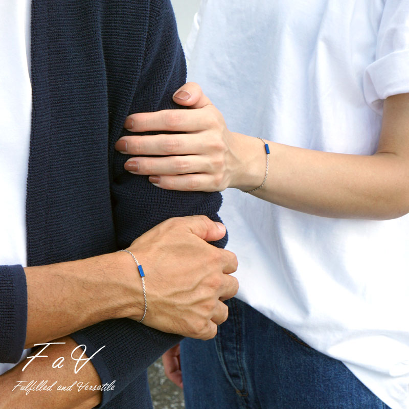 つけっぱなし okシンプル チェーン ブレスレット ペア販売 イニシャル ナンバー カップル ペア 記念日 名入れ 刻印 メンズ レディース FaV ペアブレス...