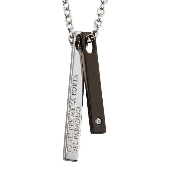 ネックレス ストーン 誕生石 316L サージカルステンレス アレルギーフリー つけっぱなし ステンレス メンズ レディース ブラック ピンク黒 ペア ギフト プレゼント CHOPIN PIP7796 PLUG IN