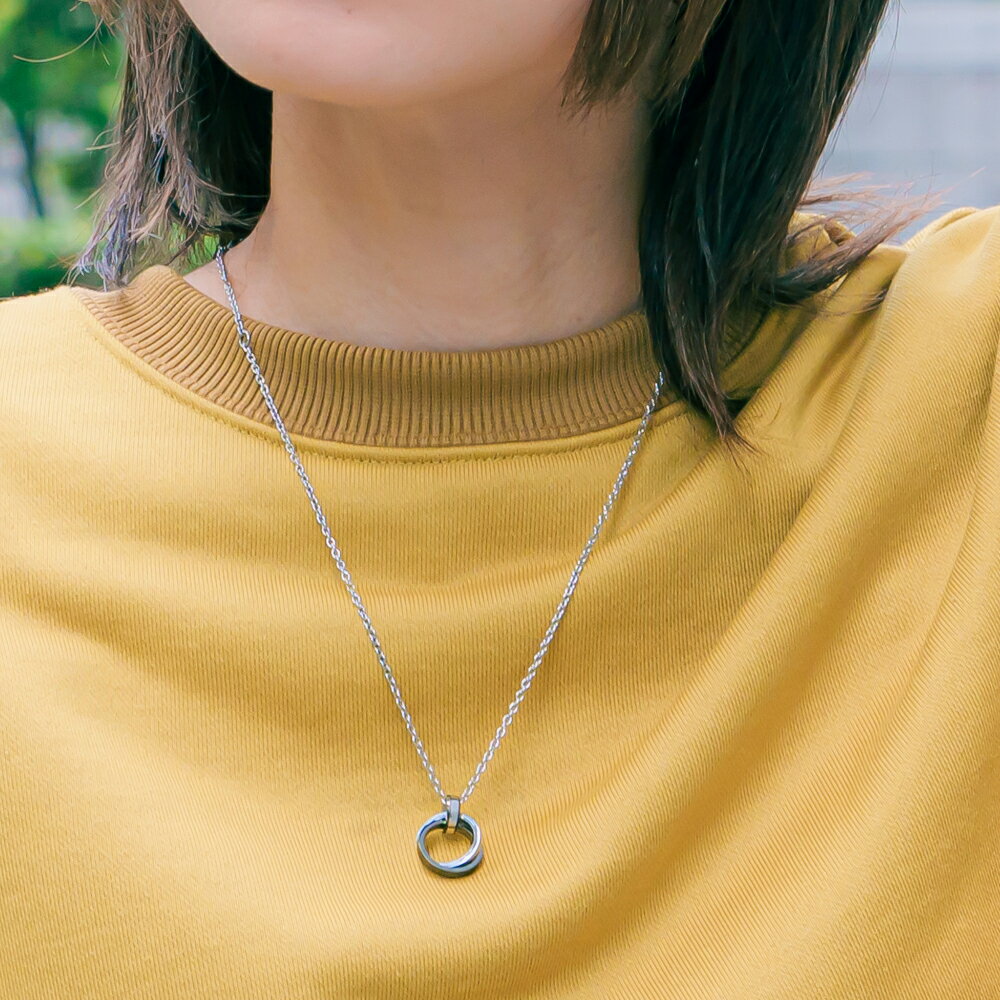 ネックレス 316L サージカルステンレス アレルギーフリー つけっぱなし ステンレス メンズ レディース ブラック 黒 青 ペア ギフト プレゼント CONT...