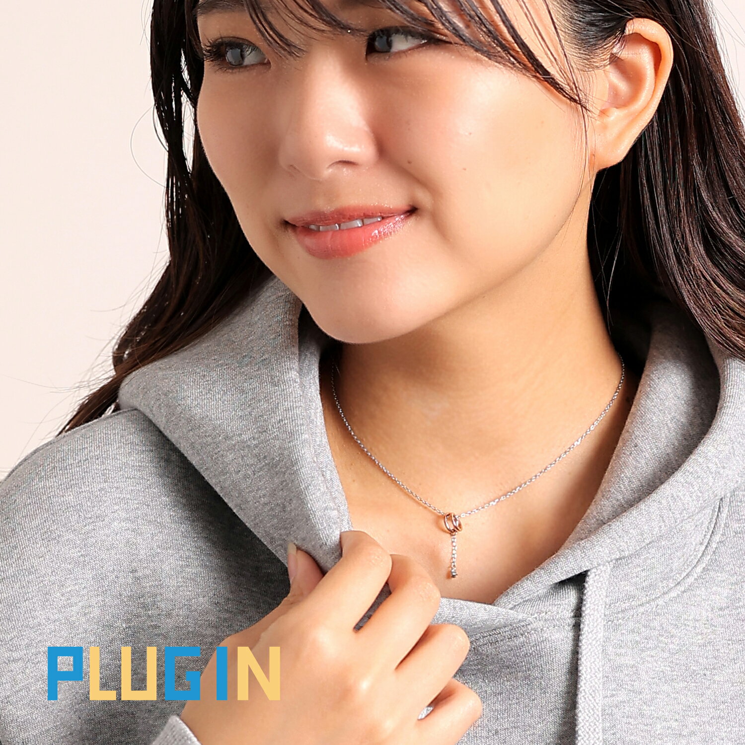 CZ ネックレス キュービックジルコニア 316L サージカルステンレス アレルギーフリー つけっぱなし ステンレス レディース シルバー ピンクゴールド ペア ギフト プレゼント EMBRACE PIP7993 NEH6013-SH PLUG IN