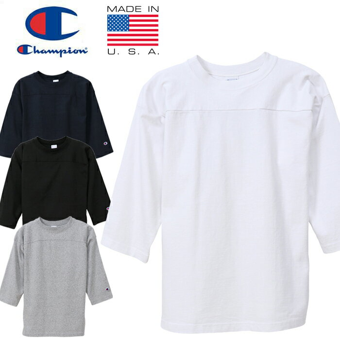 10%OFFセール Champion チャンピオン C5-P405 T1011 3/4 SLEEVE FOOTBALL T-SHIRT ティーテンイレブン 3/4スリーブ フットボール Tシャツ ヘビー アメリカ製 アメカジ メンズ レディース トップス カットソー 4カラー 国内正規 2022SS