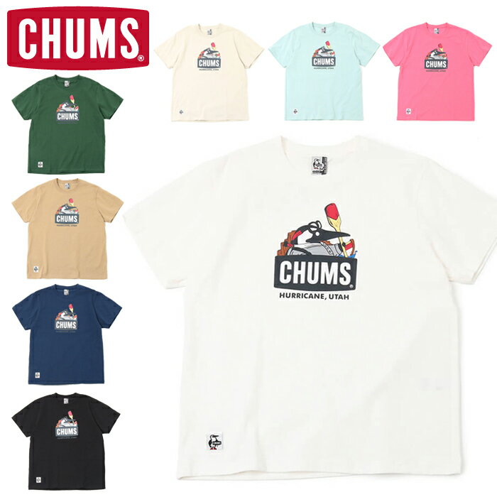 チャムス ペアTシャツ 30%OFFセール CHUMS チャムス CH01-2158 RIVER GUIDE BOOBY T-SHIRT リバーガイド ブービー Tシャツ 半袖 トップス アウトドア キャンプ フェス メンズ レディース ユニセックス 8カラー 国内正規 2023SS