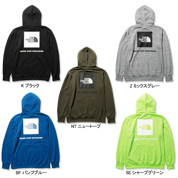 30%OFFセール THE NORTH FACE ザ ノースフェイス NT12238 BACK SQUARE LOGO HOODIE バック スクエア ロゴ フーディー パーカー スウェットパーカー 裏毛 吸汗 速乾 アウトドア メンズ トップス 5カラー 国内正規 2022SS