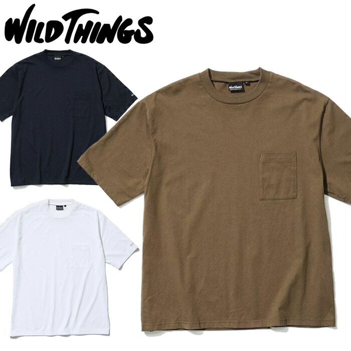 10%OFFセール WILD THINGS ワイルドシングス WT20022PA"BASIC POCKET TEE"ベーシック ポケット Tシャツ ポケT 刺繍 トップス カットソー ストリート アウトドア メンズ レディース 3カラー 国内正規