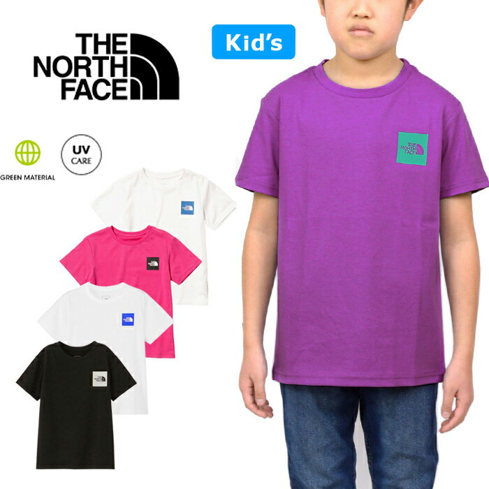 ザ ノースフェイス THE NORTH FACE NTJ32358 S/S SMALL SQUARE LOGO TEE ショートスリーブ スモール スクエア ロゴ ティー キッズ Tシャツ トップス アウトドア キャンプ ジュニア 男の子 女の子 子供服 UVカット 半袖 100～150cm 5カラー 国内正規 2024SS