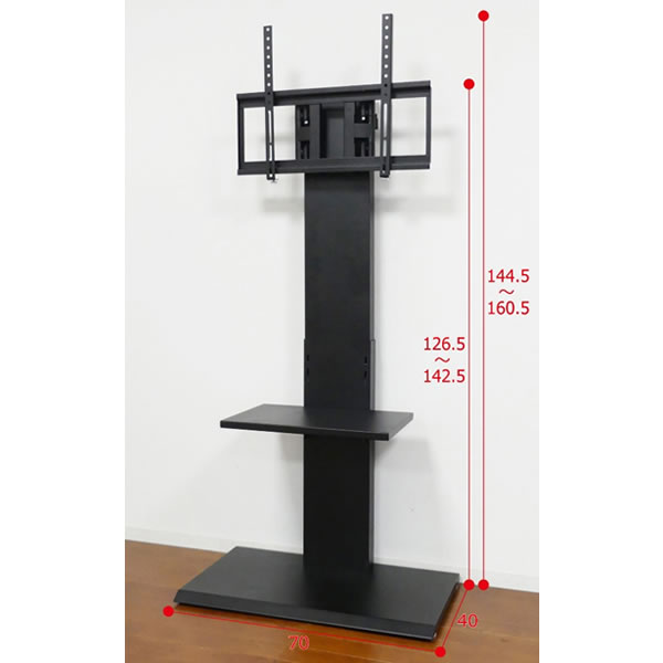 クロシオ 壁掛け風アングルテレビ台 ハイ ブラック 32347