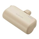 DE-C43L-5000BE 直挿しできる モバイルバッテリー 【ベージュ】 USB Type-Cプラグ ( 5000mAh ) スマートフォンに直接挿して充電 手のひらに収まるコンパクトサイズ エレコム ( ELECOM )