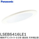 LSEB5416LE1 傾斜ダウンライト 60形 【昼白色】 白枠 天井埋込型 LED ダウンライト 浅型8H・高気密SB形・拡散タイプ ( マイルド配光 ) 埋込穴φ100 LSEB5416 LE1 パナソニック ( Panasonic )
