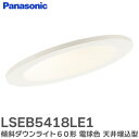 LSEB5418LE1 傾斜ダウンライト 60形 【電球色】 白枠 天井埋込型 LED ダウンライト 浅型8H・高気密SB形・拡散タイプ ( マイルド配光 ) 埋込穴φ100 LSEB5418 LE1 パナソニック ( Panasonic )