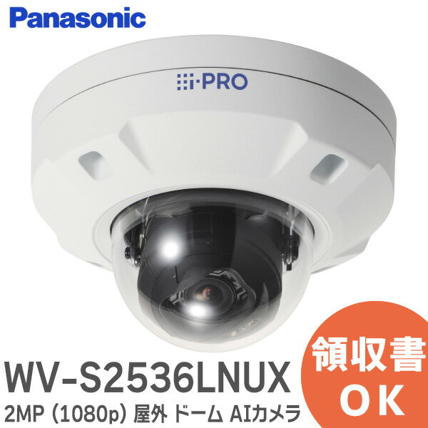 WV-S2536LNUX i-PRO 2MP ( 1080p ) 屋外 ドーム AIカメラ AIプロセッサーを標準で搭載 カメラ内で顔や人、車両、二輪車を自動で...