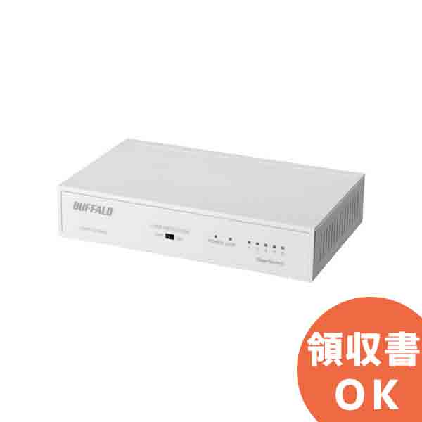 LSW6-GT-5NS/WH（ LSW4-GT-5NS/WH 後継品）バッファロー Giga対応スイッチングハブ 金属筐体 電源内蔵 ファンレス 5ポート