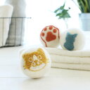 ウールドライヤーボール(3個セット)ネコ 猫 CAT キャット 洗濯 乾燥機専用 時短 エコ SDGs 天然素材 かわいい 飾り