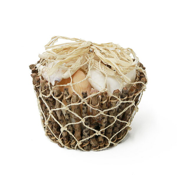 【期間限定★送料無料】マリンX シェル バスケット ココトゥイッグ 貝殻 ディスプレー 夏 マリン スターフィッシュ リゾート tc インテリア雑貨 アジアン雑貨 ココナツ