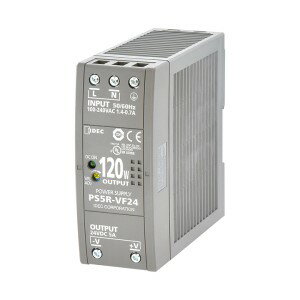 IDEC■形番:PS5R-VF24□PS5R-V形 スイッチングパワーサプライ□入力電圧:AC100V-AC240V□電圧範囲:AC85V-264V/DC100V-370V共用□出力電圧:24V□出力電力:120W□出力電流:5.0A□平均負荷率が80%以下でご使用ください
