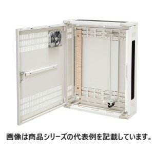 日東工業■品名記号:THD21-6565-DF□[THD-DF] 壁掛け・ドアファン付タイプ□外形寸法(mm)　ヨコ:650　タテ:650　フカサ:210□取付可能ユニット:3U□塗装色:ペールホワイト塗装(10YR8.5/0.5)□製品質量(kg):16