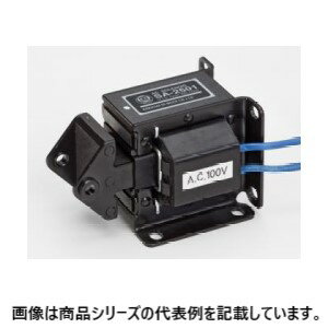 国際電業■型式:SA-2501 100V□動作:引張形(PULL)□定格吸引力:14.7N(15kgf)□定格ストローク:15mm□定格電圧:AC100V□始動電流:3.6A□保持電流:0.40A□通電時間:連続定格□販売単位:1台単位