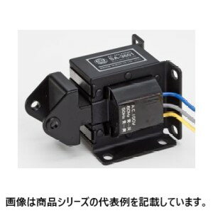 国際電業■型式:SA-3601 200V□動作:引張形(PULL)□定格吸引力:39.2N(4.0kgf)□定格ストローク:20mm□定格電圧:AC200V□始動電流:5.0A□保持電流:0.45A□通電時間:連続定格□販売単位:1台単位