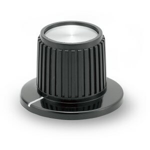 サトーパーツ■形番:K-1-A□モールドツマミアルミスピンプレート貼りダイヤル数字:無しΦ6シャフト用本体..