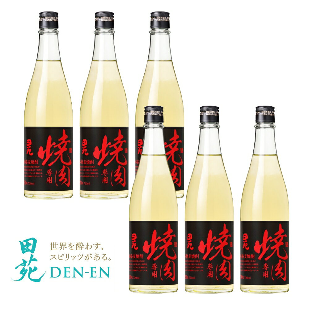 【 送料無料 】 麦焼酎 本格焼酎　田苑 焼肉専用焼酎 720ml 20度 6本 まとめ買い むぎ 焼酎 鹿児島 焼肉 炭酸割り ハイボール レモンサワーバーベキュー BBQ ギフト プレゼント グルメ焼酎〈焼酎6097〉