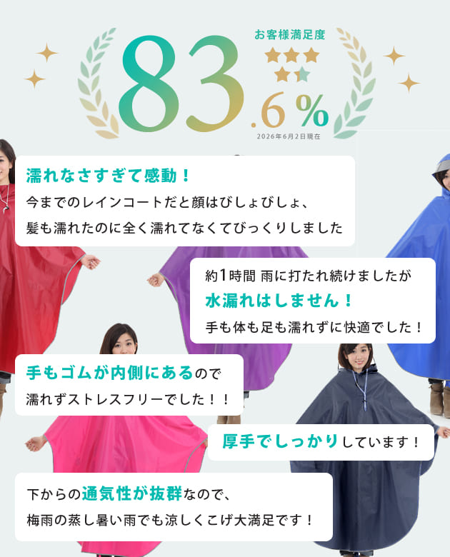 カゴすぽっり！レインコート ポンチョ レインウェア 自転車 レインポンチョ レディース メンズ ポンチョ型 おしゃれ バイク 雨具 カッパ ブルー レッド ピンク ネイビー パープル 反射 ロング 自転車用 クリアバイザー つば広 帽子 dengding-10268907 レースレディース サンプル画像2