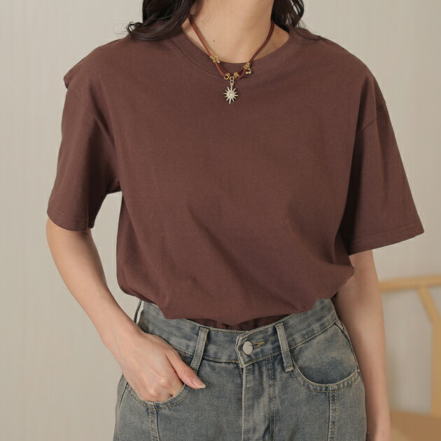 樂天商城 - DAYRA コットン クルーネック ベーシック 半袖 Tシャツ トップス ドロップショルダー 女性 レディース 夏 サマー 単色 ワンカラー 無地 清涼感 シンプル ミニマム 使いやすい カジュアル 普段使い デイリー おうち服 インナー レジャー