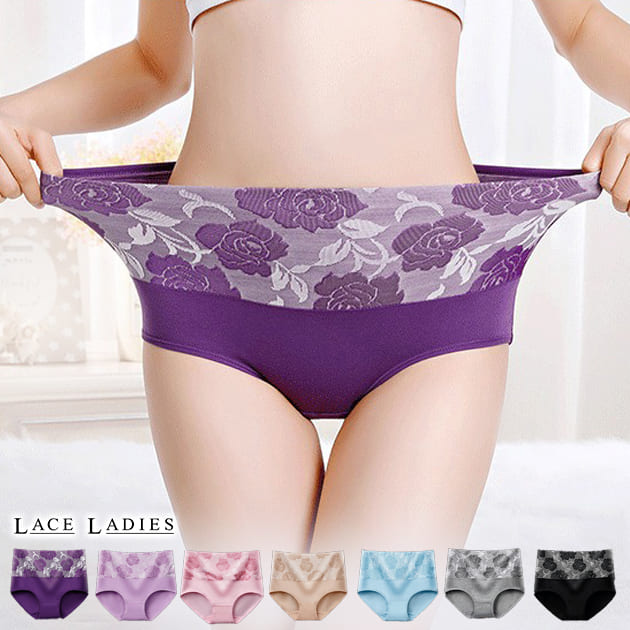 ハイウエストショーツ レディース 下着 ショーツ コットン 綿 シンプル ショーツ レース 単品 伸縮性 通気性 女性 大きいサイズ ブラック グレー ベージュ...