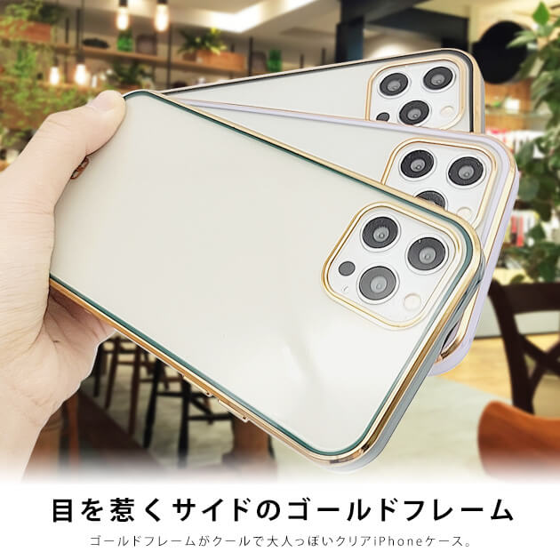 ゴールドフレーム クリアケース 金 額縁 メタ...の紹介画像2