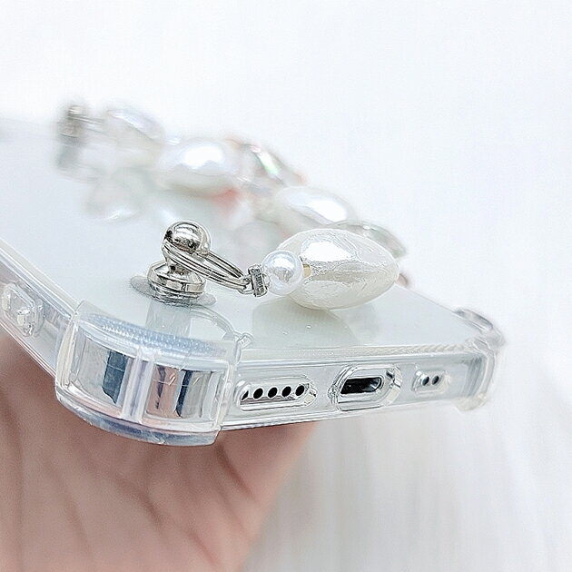 ハート チェーンストラップ付 クリア iPho...の紹介画像3