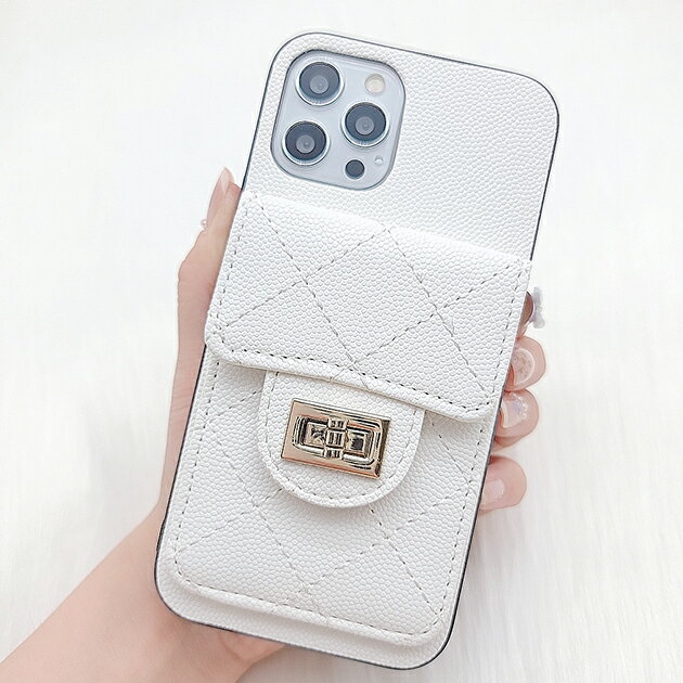 チェーンストラップ カードホルダー付 iPhoneケース スマホケース スマホカバー iP...