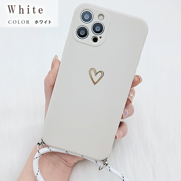 ストラップ付 ハートワンポイント シリコン i...の紹介画像2