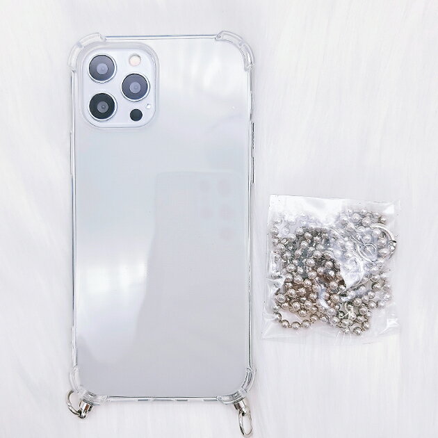チェーンストラップ付 TPU クリア iPho...の紹介画像3