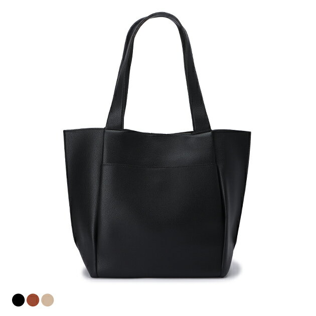 大容量 トートバッグ A4サイズ収納 合皮 ソフト PUレザー マグネット式 無地 高見え レディース シンプル オフィスカジュアル ビジネス 通勤 通学 マザーズバッグ ブラック アイボリー ベージュ ブラウン