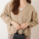 ソフトタッチ深Vネック長袖ニットプルオーバー 女性 レディース トップス セーター 秋 冬 ウィンター 丸首 シンプル ミニマル 単色 無地 着回し 重ね着 レイヤード カジュアル きれいめ エレガント ドロップショルダー ゆったり ゆるコーデ