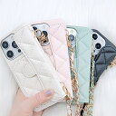 ゴールドチェーン付き2WAYキルティングiPhoneケース 女性 レディース スマホ 携帯 バッグ iPhone11 iPhone12 iPhone13 iPh...