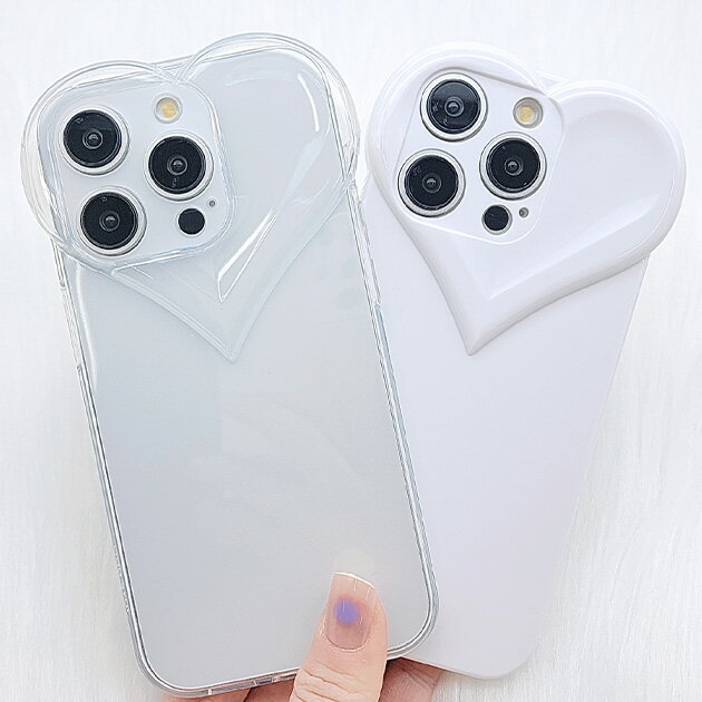立体ハートスクエア型ソフトiPhoneケース 女性 レディース スマホ 携帯 ケース シンプル TPU シリコン ワンカラー エレガント シンプル キッチュ 可愛い キュート 傷防止 衝撃吸収 アクセサリー クリア 3D