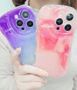 ストラップ付きクリアカラーウエーブシリコンiPhoneカバー 女性 レディース スマホ 携帯 ケース TPU シンプル ミニマル カジュアル ソフト 清潔 お手...