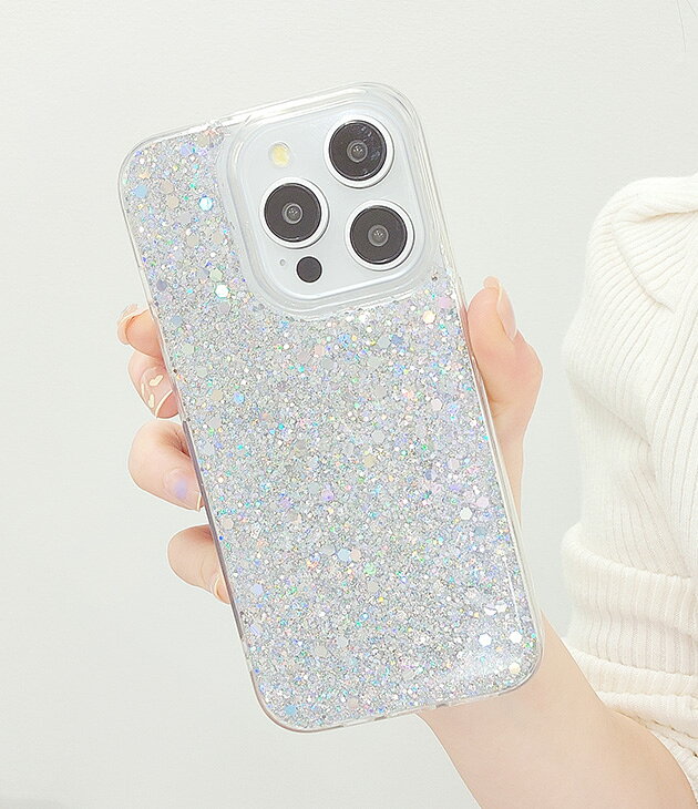 ラメグリッターソフトiPhoneケース 女性 レディース スマホ 携帯 カバー 華やか キラキラ スパンコール アクセサリー キュート 可愛い カラー 派手 ソフト TPU シリコン 傷防止 ギフト dengding-10273973 レースレディース サンプル画像3