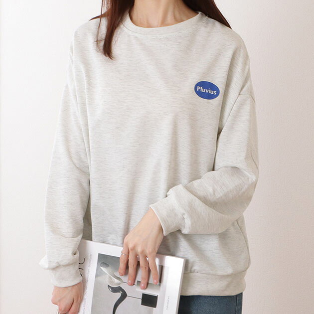 ビッグシルエット レターロゴ 長袖 ゆるプルオーバー 女性 レディース トップス トレーナー スウェット..